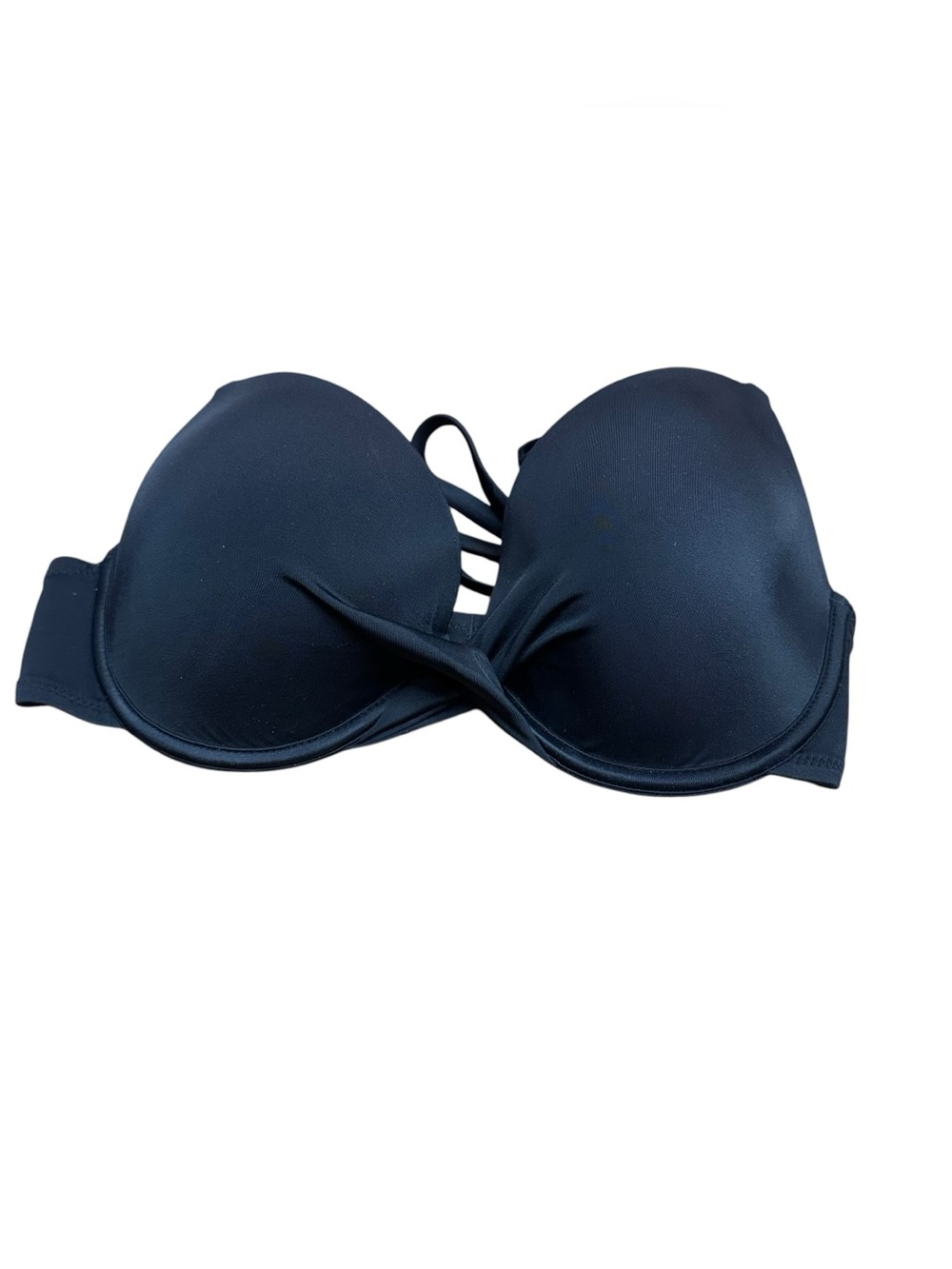 Shade & Shore Women's Sz 34 DD Underwire  lightly Lined black Bikini Swim Top
